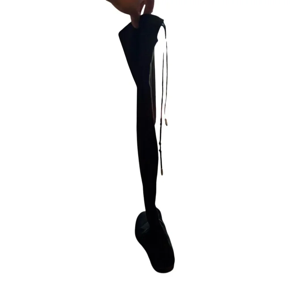 Marc Fisher Over-the-Knee Boots Black Low Heel Thigh High 5.5 Like New
